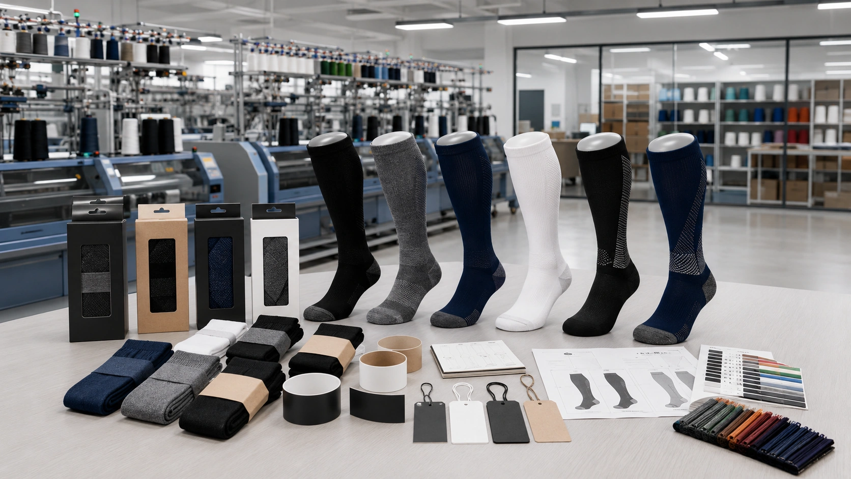 Private-label compression socks and packaging development