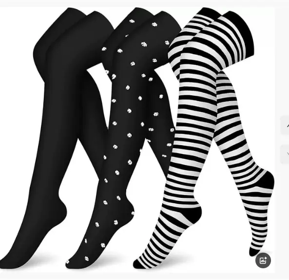 Black Striped Thigh High Stockings compression socks sample