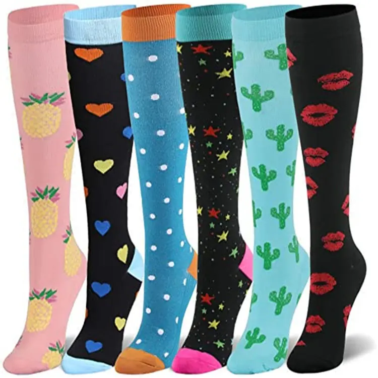 Six Pair Pineapple Star Mix compression socks sample