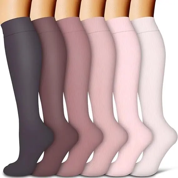Muted Pink Solid Compression Socks compression socks sample