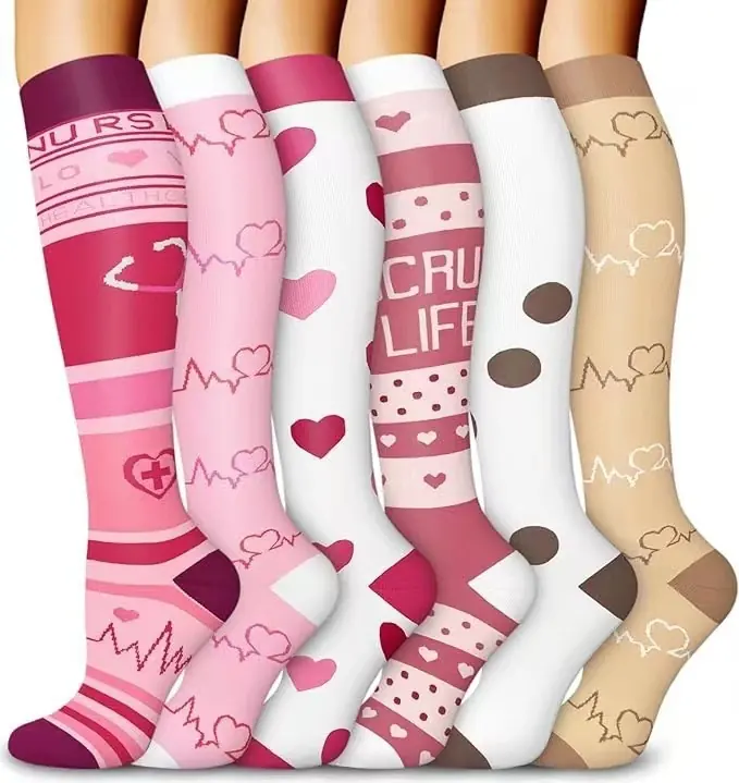 Pink Medical Pattern Compression Socks compression socks sample