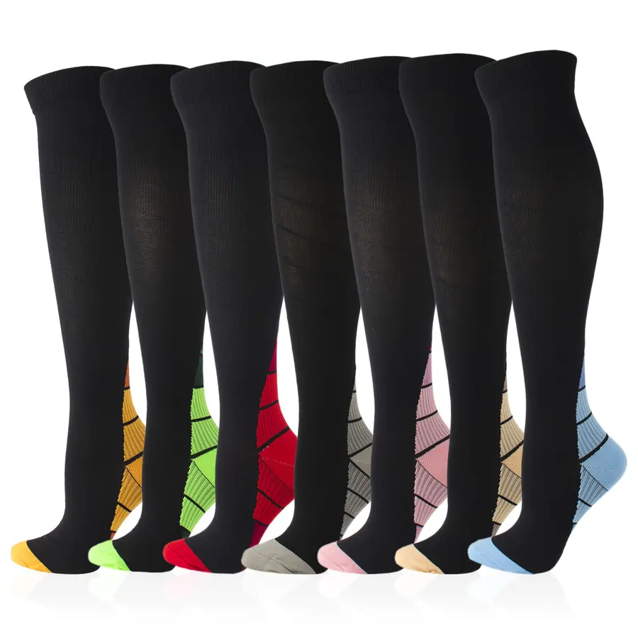 Black Knee High Color Accent Compression Socks compression socks sample