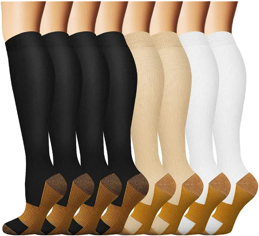Eight Pair Solid Neutral Pack compression socks sample