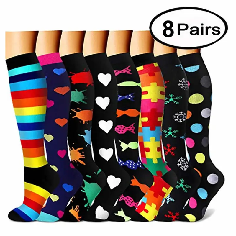 Eight Pair Retail Combo Mix compression socks sample